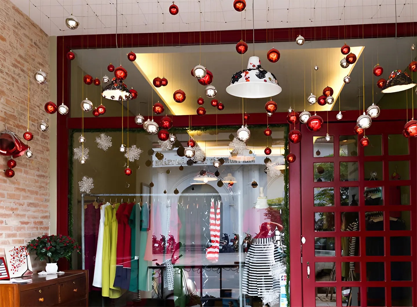 Holiday ornaments in a retail shop with fresh, vibrant paint by a painter in Waukee, IA