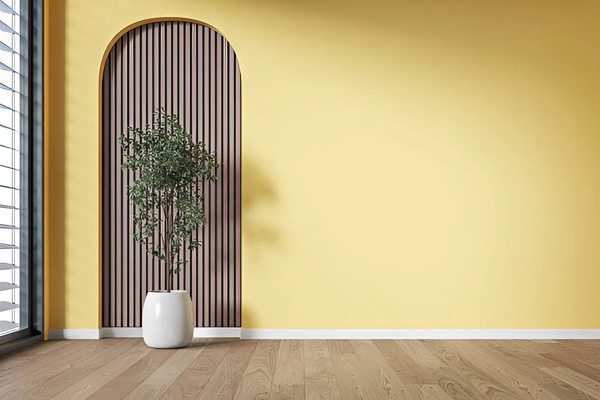 White baseboard trim against a smooth interior wall by a house painter in Waukee, IA